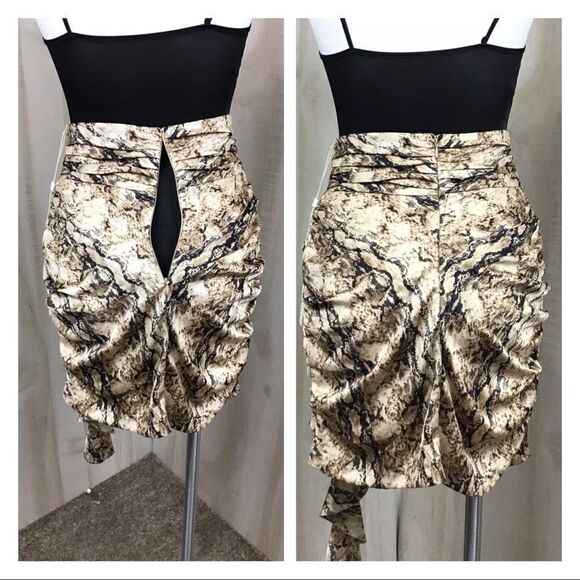 Ronny Kobo Lauryn Snake Skin Draped Animal Print Mini Skirt New Size Medium - Picture 5 of 8